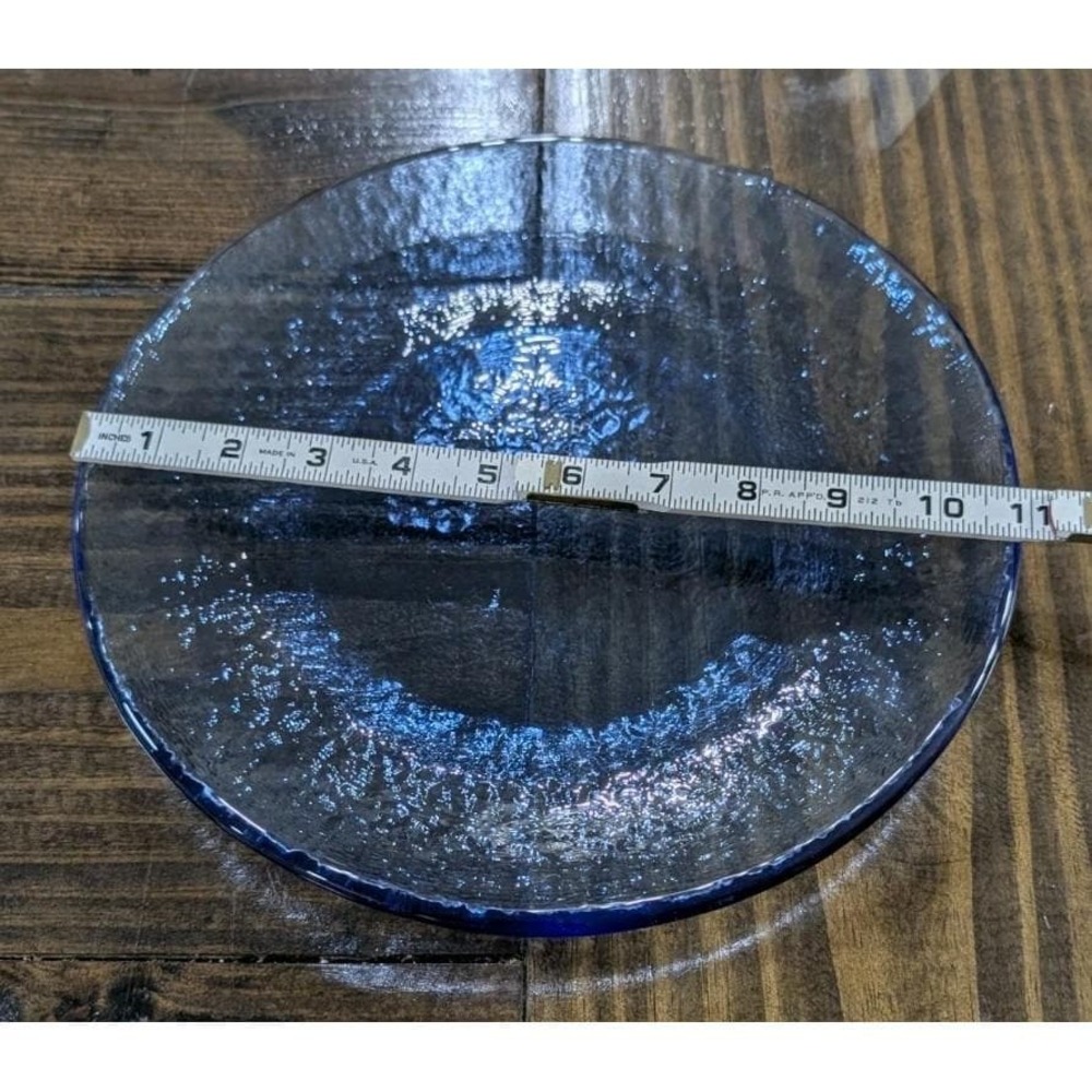 Fire and & Light Cobalt Blue Recycled Glass Dinner Plate 11" - Picture 4 of 7